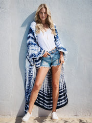 Beach Robe - Boho Robe - Summer Chic Cover-Up with Tie Dye Ausha Blue