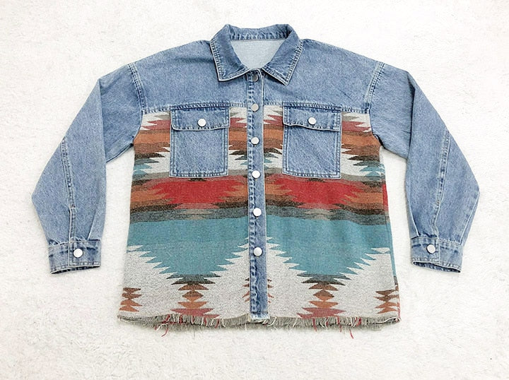 Boho Jacket, Denim Jacket for Women, Asa, Fast Shipping