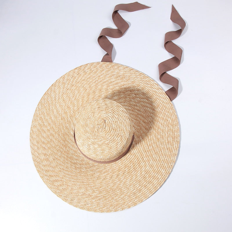 Beach Hats for Women - Summer Sun Hats with Strap - Boho Hat, Paper Straw Fedora Hat