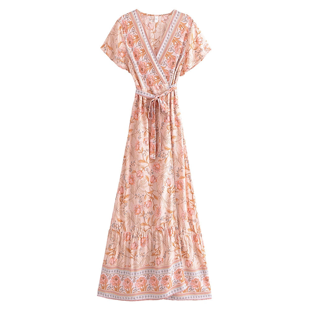 Boho Maxi Dress, Wild Rose in Pink Old Rose