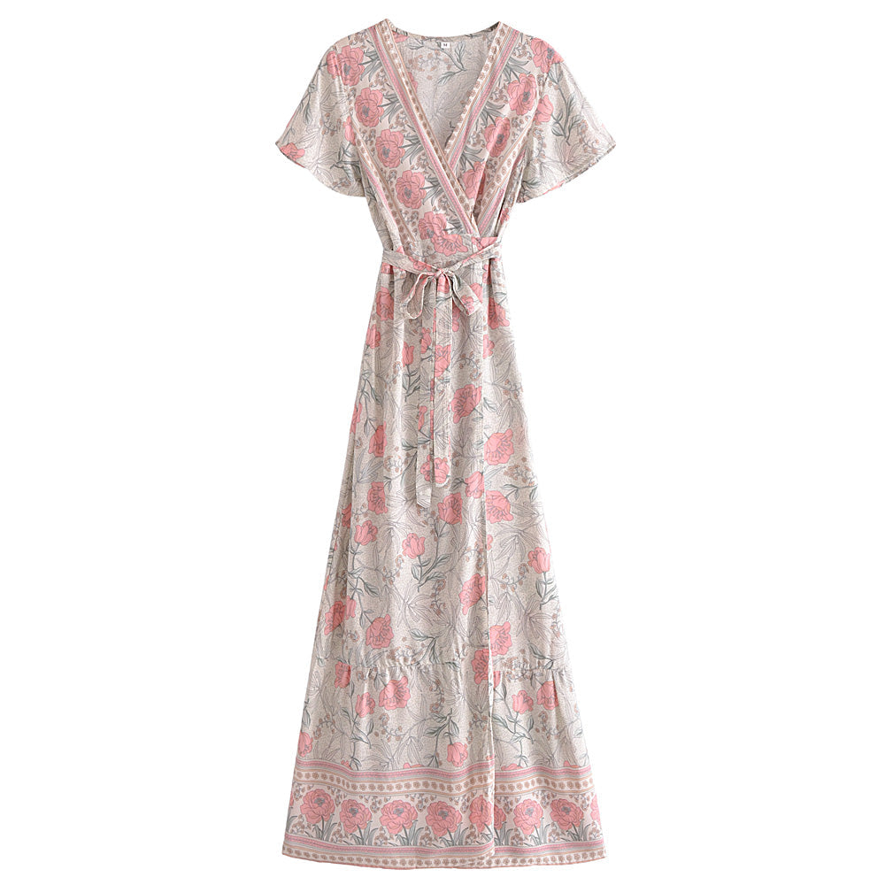 Boho Maxi Dress, Wild Rose in Pink Old Rose