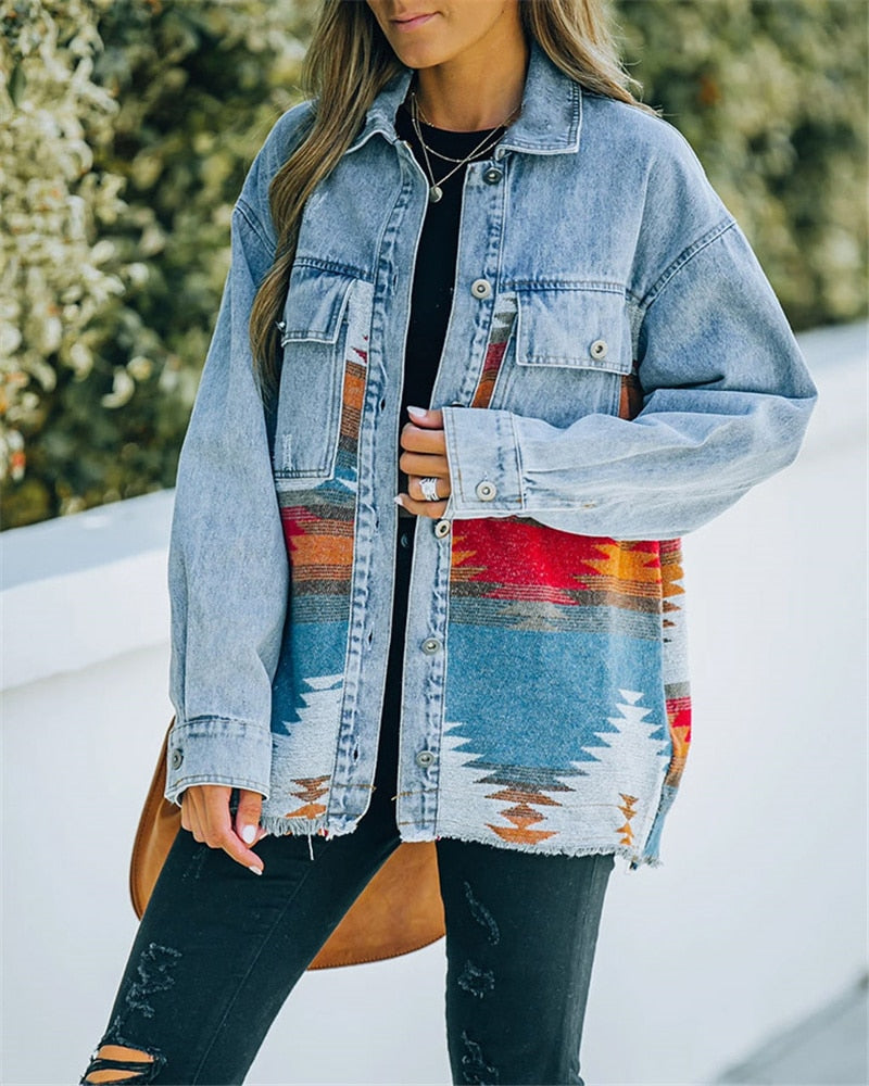 Boho Jacket, Denim Jacket for Women, Asa, Fast Shipping