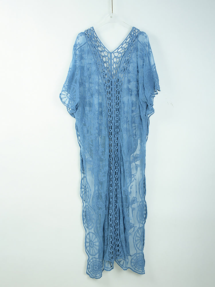 Beach Robe, Lace Cover Up, Lilith in Green, and Blue