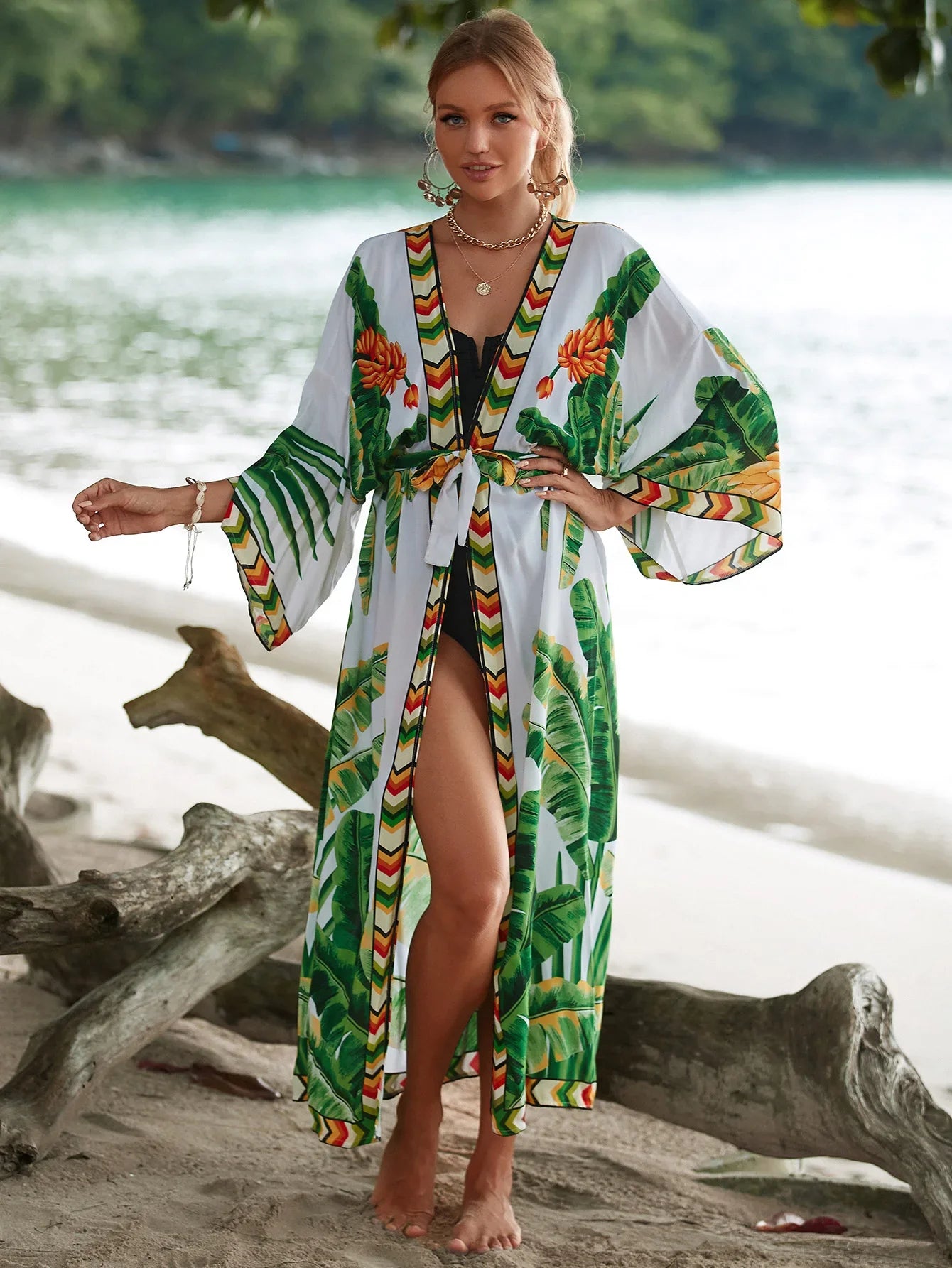 Beach Robe - Boho Robe - Summer Chic Cover-Up with Talulla Banana Leaf