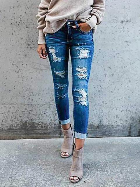 Vintage Skinny Ripped Jeans