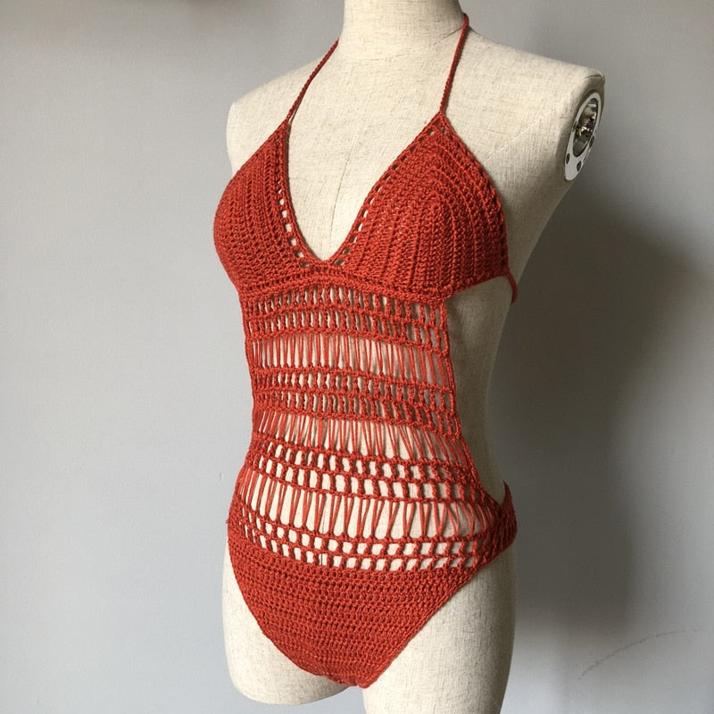 Boho Bikini Set Crochet Cover up, Lola Orange and Yellow