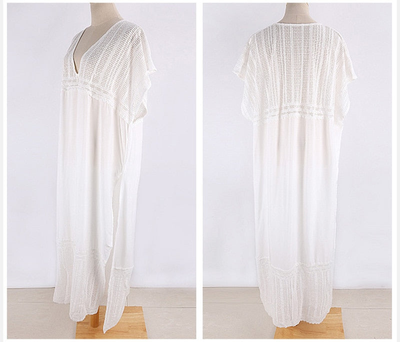 Beach Dress, Cover up Dress,, White Lace Emma