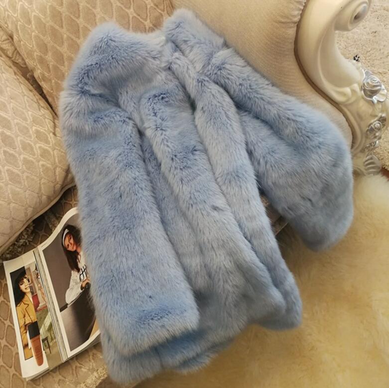 Boho Winter  Coat, Fur Coat, Faux Fox Fur, Arctic Blue