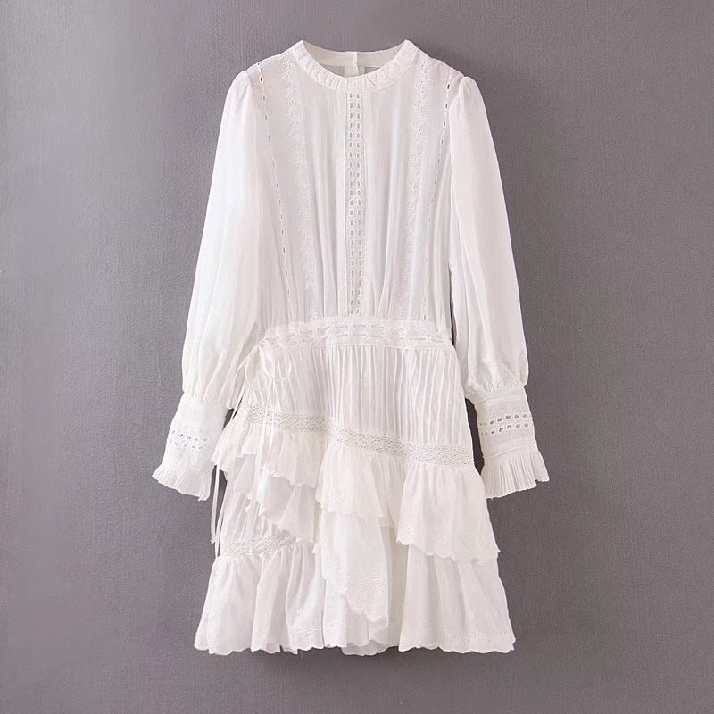 Boho Mini Dress Vintage White Victoria