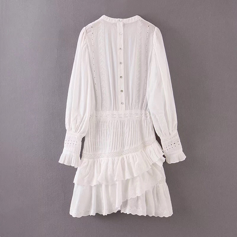 Boho Mini Dress Vintage White Victoria