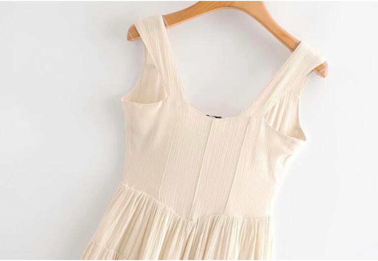 Boho Mini Dress Sundress, Charlotte Beige Apricot