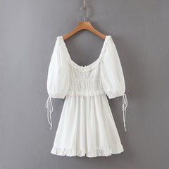 Boho Mini Dress Vintage White Maria