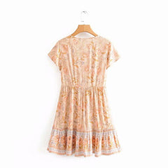 Boho Mini Dress Wild Rose in Pink Old Rose