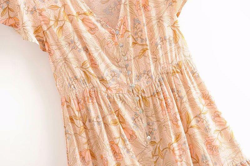 Boho Mini Dress Wild Rose in Pink Old Rose