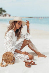 Beach Robe, Cover Up, Elena White Lace