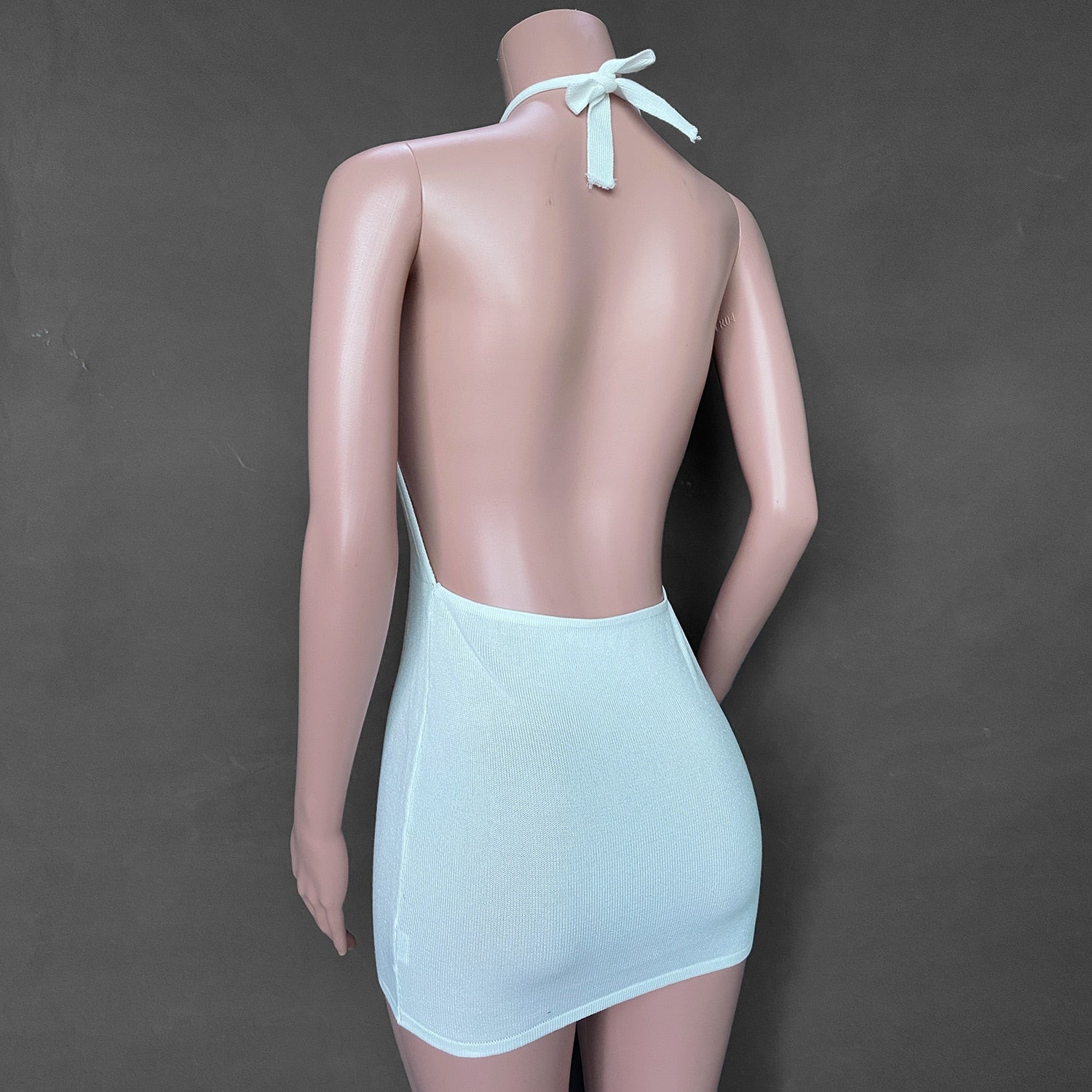 Beach Dress, Cover up Dress,, Mini Dress. Halter Backless Dress, Sierra in Black, White, Pink and Blue