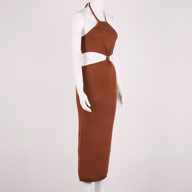 Beach Dress, Cover up Dress,, Maxi Dress Backless Dress, Elisa in Apricot and Brick Brown