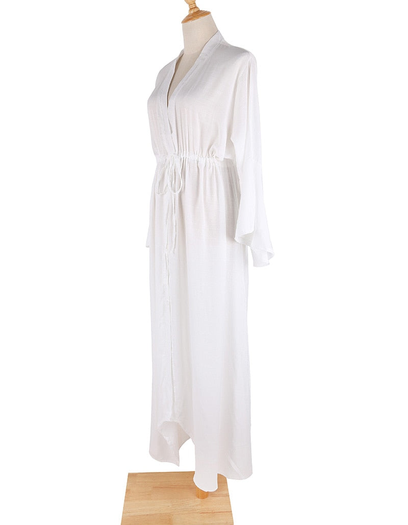 Beach Dress, Maxi Boho Dress, Boho Robe, White Rose Herbert