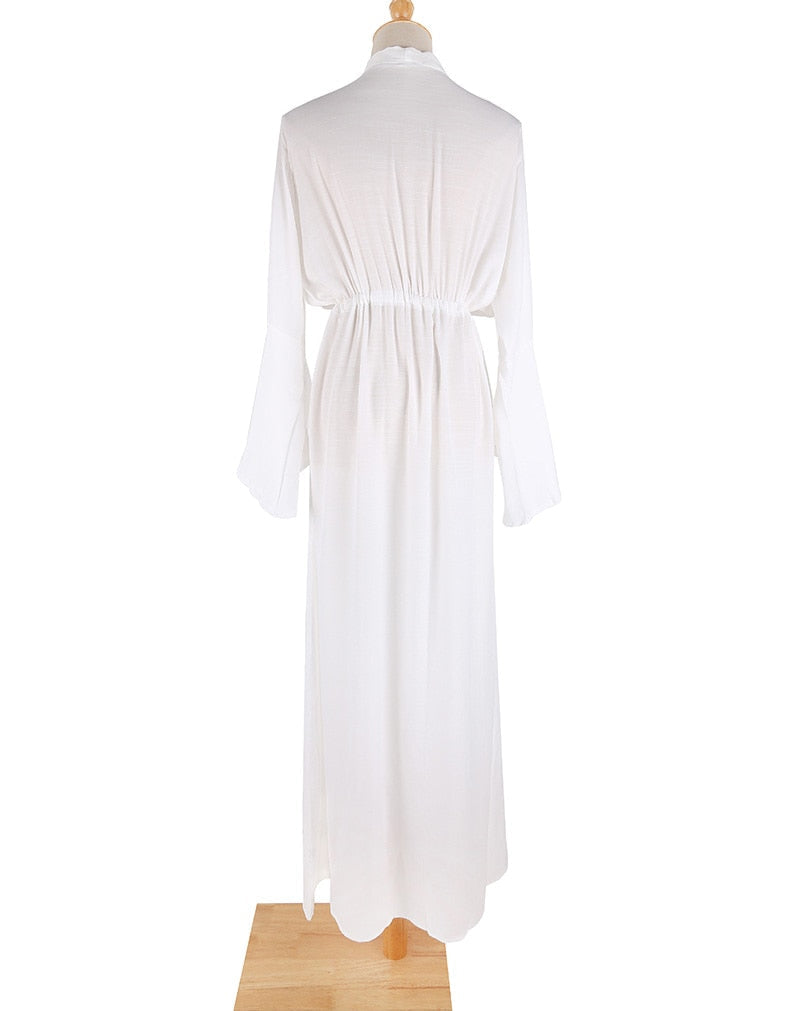 Beach Dress, Maxi Boho Dress, Boho Robe, White Rose Herbert