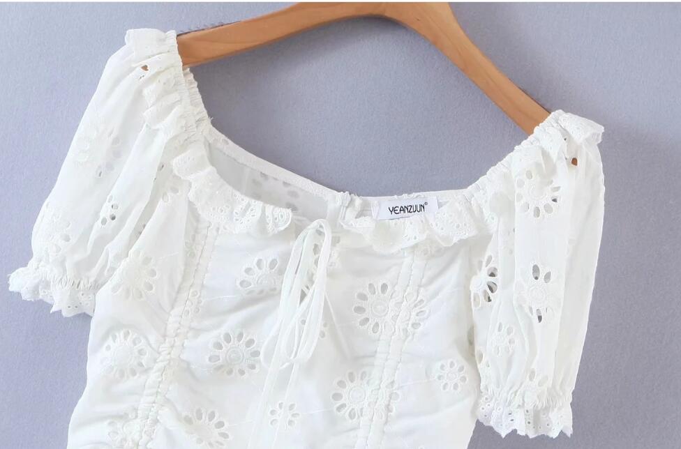 Boho Mini Dress Sundress, Embroidered Dress, Vintage White Lace Bella