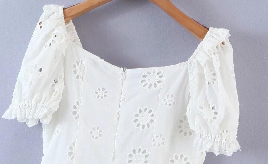 Boho Mini Dress Sundress, Embroidered Dress, Vintage White Lace Bella