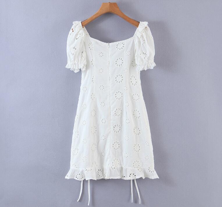 Boho Mini Dress Sundress, Embroidered Dress, Vintage White Lace Bella