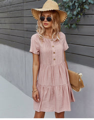 Boho Mini Dress Sundress, Amelie in Pink