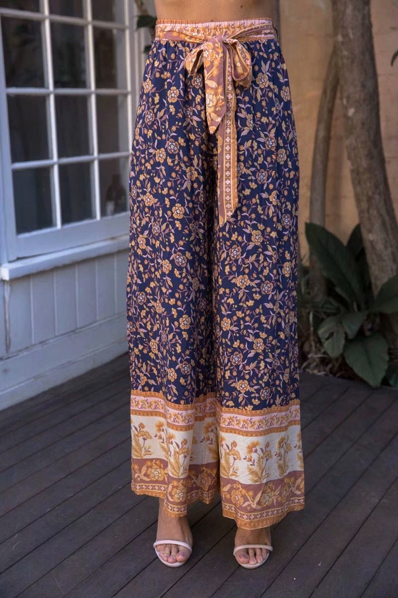 Boho Pant, Hippies Pants, Palazzo Pant, Wild Leg Pant, Jasmine in Navy Blue