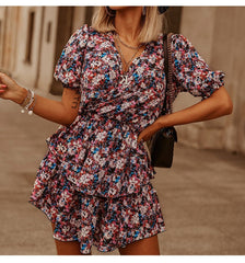 Boho Mini Dress Vintage Dress, Denise Flower Garden