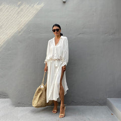 Beach Dress, Maxi Boho Dress, Martha in White