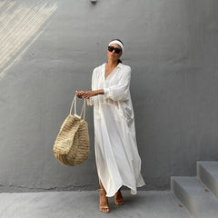 Beach Dress, Maxi Boho Dress, Martha in White