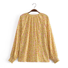 Boho Tops for Women, Boho Tops for Women, Boho Blouse, Yellow Sunshine Flower