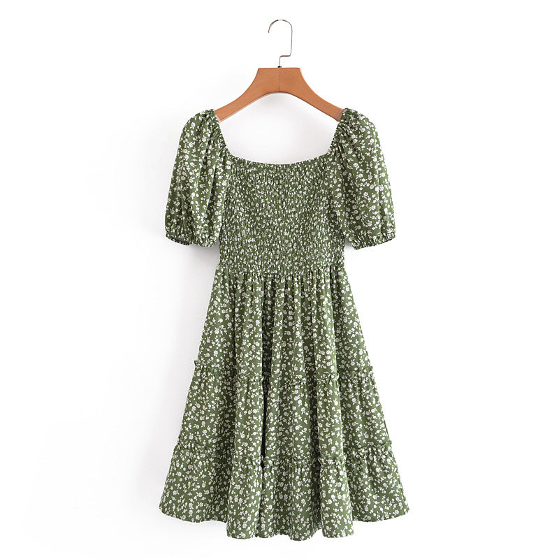 Boho Mini Dress Sundress, Sonora in Green