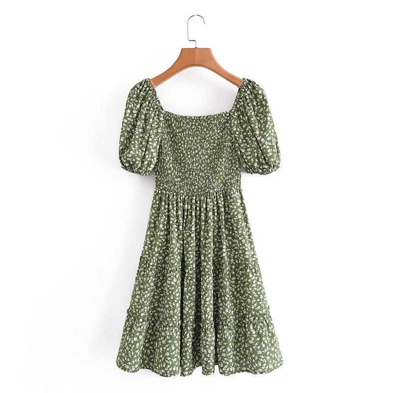 Boho Mini Dress Sundress, Sonora in Green