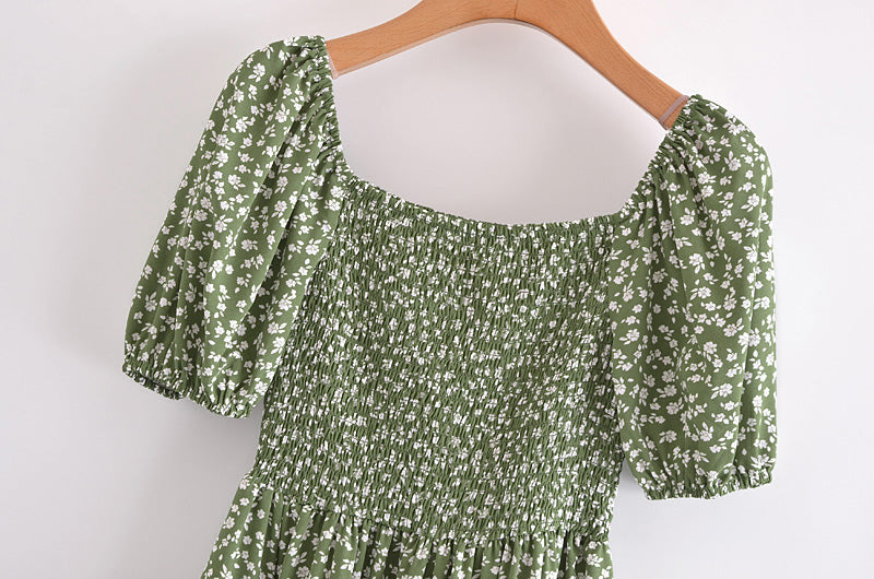 Boho Mini Dress Sundress, Sonora in Green