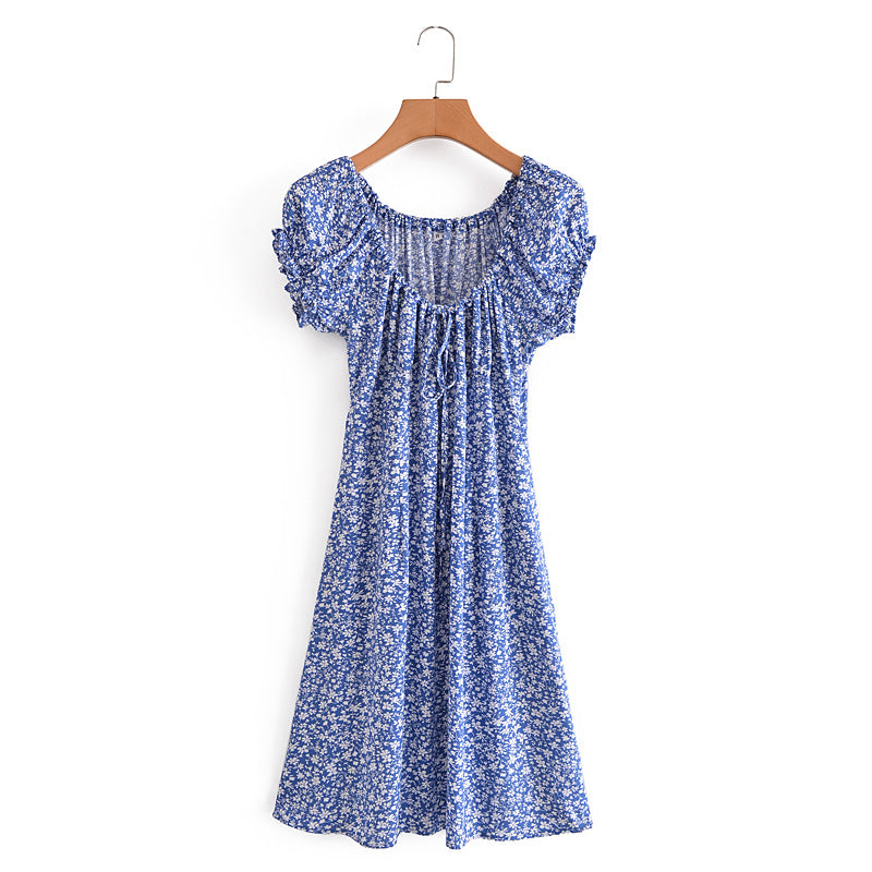 Boho Mini Dress Sundress, Sonora in Blue