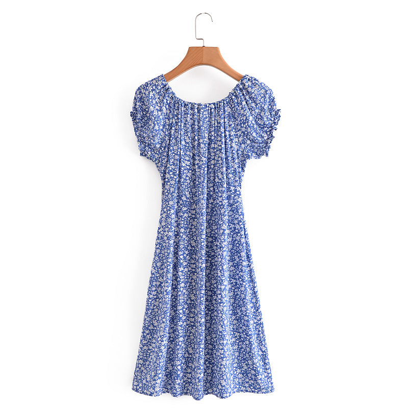 Boho Mini Dress Sundress, Sonora in Blue