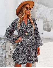 Boho Mini Dress Tunic Dress, Stella in Black