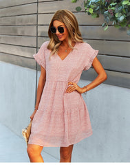 Boho Mini Dress Sundress, Arya in Pink