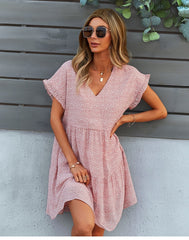 Boho Mini Dress Sundress, Arya in Pink