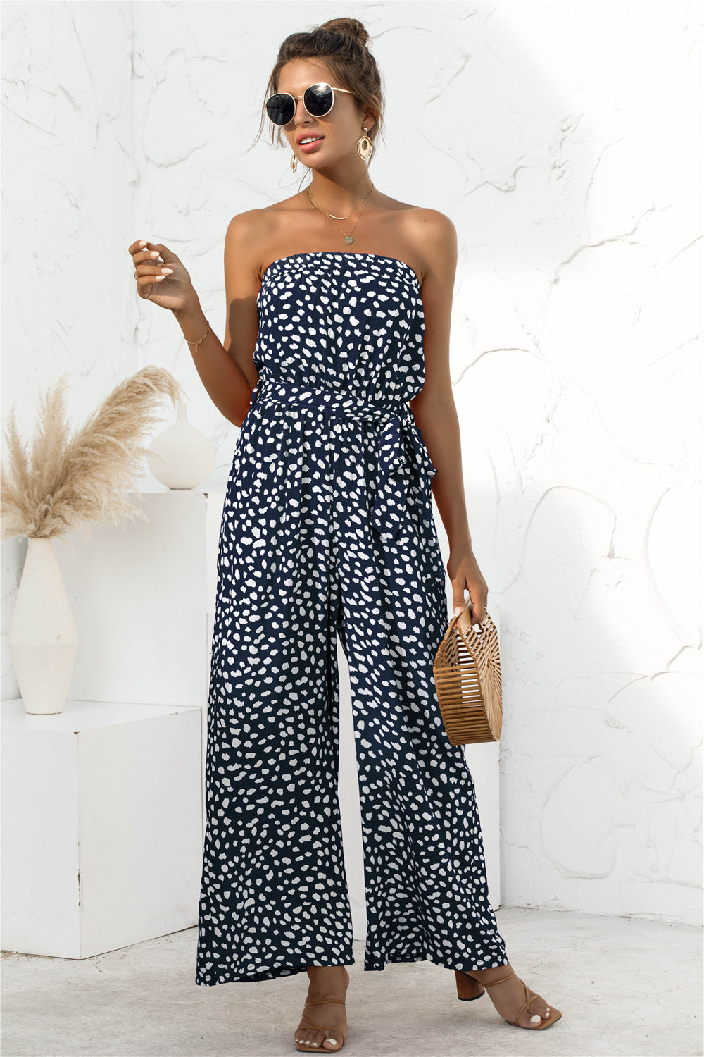 Boho Jumpsuit, Boho Romper, Quincy in Navy Blue