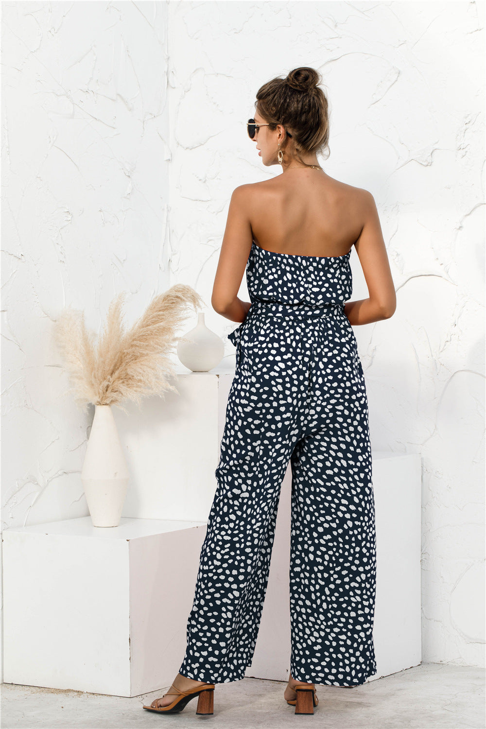 Boho Jumpsuit, Boho Romper, Quincy in Navy Blue