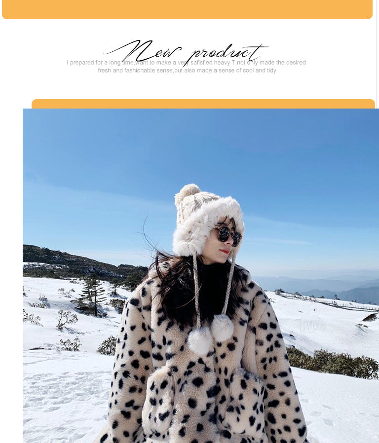 Boho Winter Coat, Fur Coat, Faux Fox Fur, White Black Dalmatian