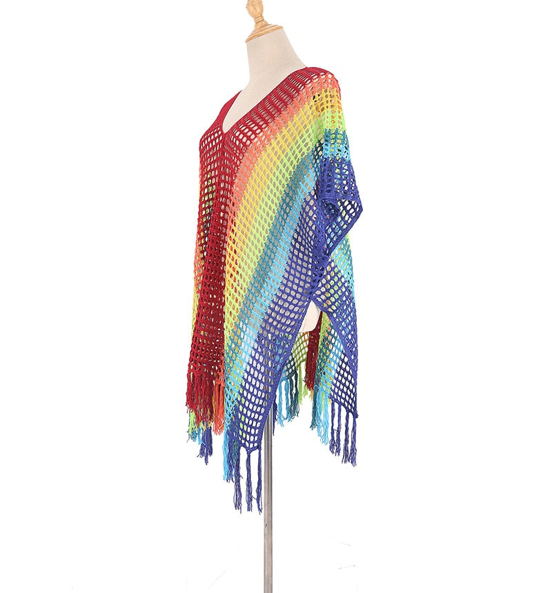 Beach Robe, Cover Up, Rainbow Rope