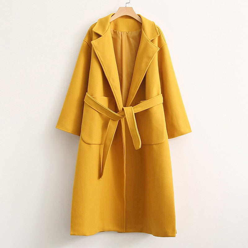 Winter Coat, Wool Coat, Long Wool Coat Women, Robe Coat Reina in Ginger