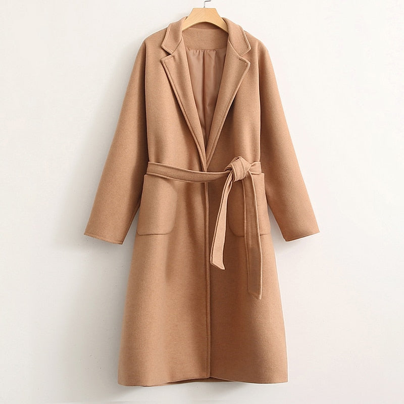 Winter Coat, Wool Coat, Long Wool Coat Women, Robe Coat Reina in Brown