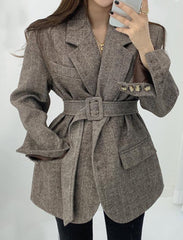 Winter Coat, Wool Coat, Wool Coat Women, Robe Coat Michelle in Coffee and Apricot