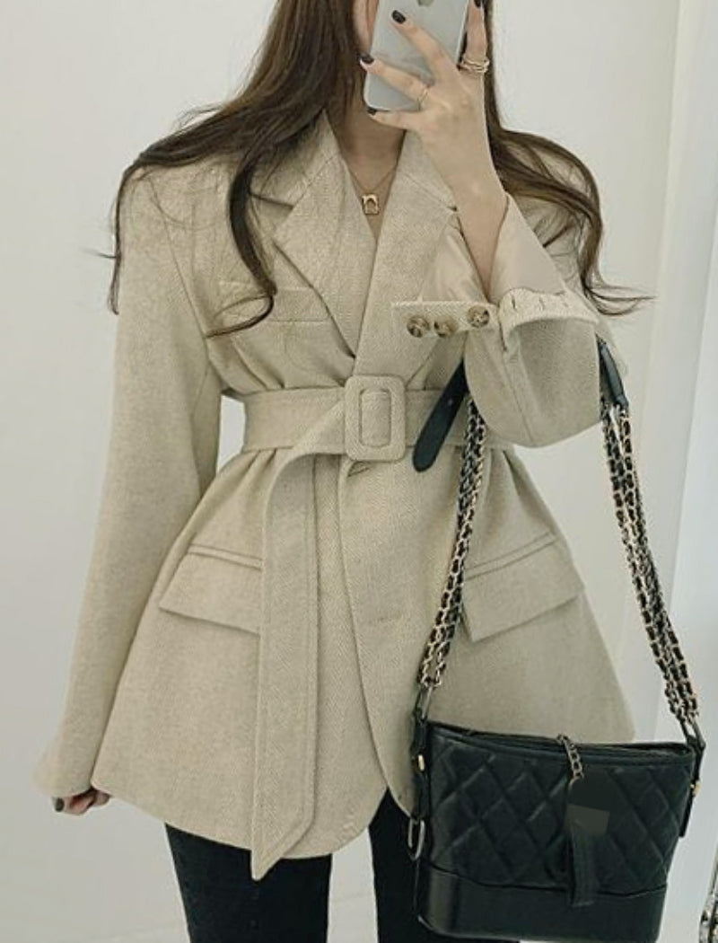 Winter Coat, Wool Coat, Wool Coat Women, Robe Coat Michelle in Coffee and Apricot