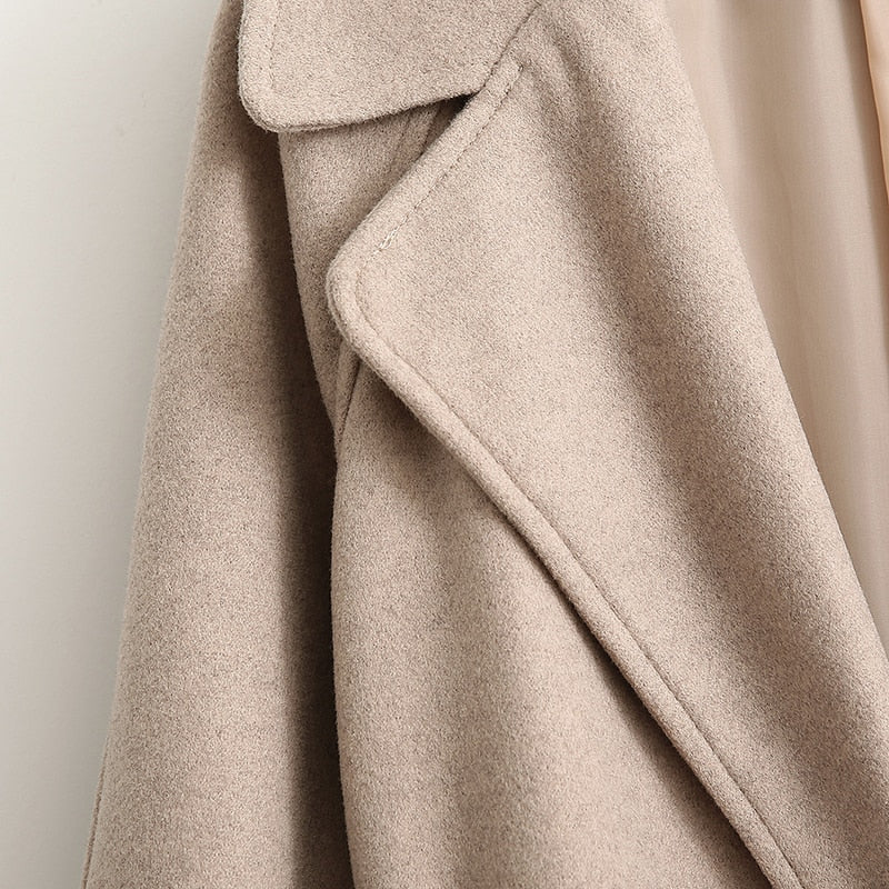 Winter Coat, Wool Coat, Long Wool Coat Women, Robe Coat Reina in Beige