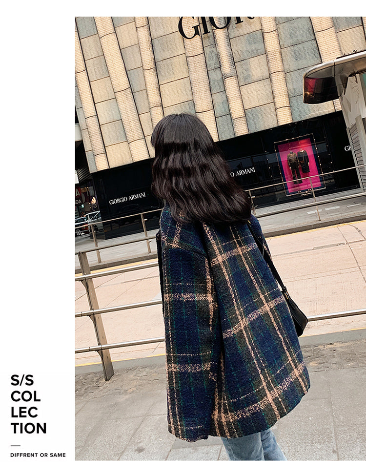 Boho Coat, Vintage Plaid Wool Coat Nellie